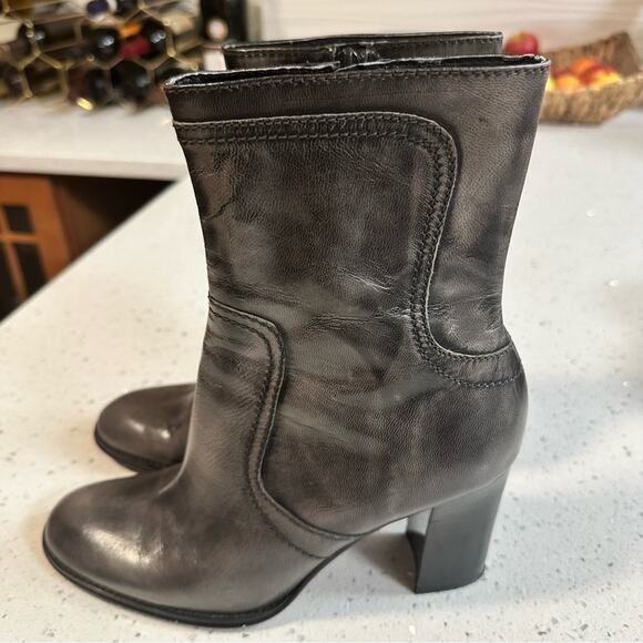 Nine West Ourson Boho Antique Gray Mid Calf Chunky Heeled Boots Round Toe 8.5 - Picture 6 of 15